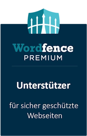 Wordfence Premium Unterstützer – Siegel für sichere und geschützte Webseiten