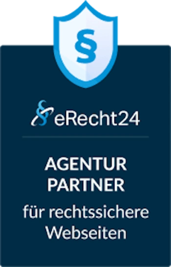 eRecht24 Agentur-Partner Zertifikat für rechtssichere Webseiten