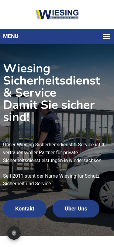 Mobile Website für Wiesing Sicherheitsdienst – modernes Webdesign zur Mitarbeitergewinnung im Sicherheitsbereich