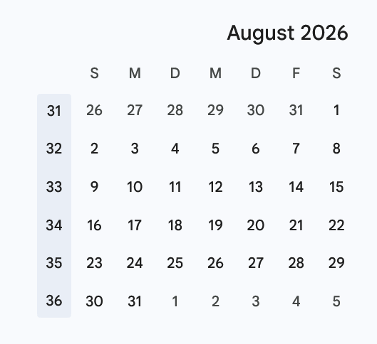 Kalender August 2026 – Startzeitpunkt für die Azubi-Suche mit NEOVER